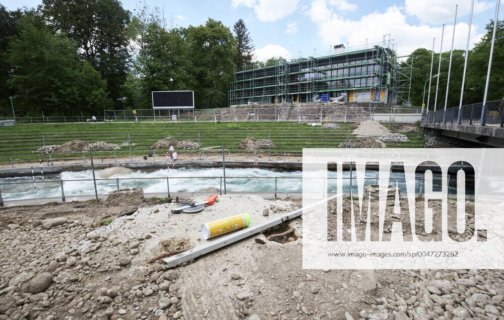 Baustelle Eiskanal: das Gelände wird ab jetzt für fast zwei Jahre für Passanten gesperrt wegen der Umbauten der Stecke für die Kanuslalom-WM 2022.