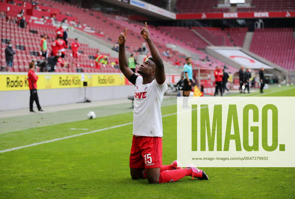 KW21 Fussball 2:2 Jubel Torschuetze Jhon Cordoba (Koeln) Koeln, 24.05.2020, Fussball Bundesliga, 1. FC Koeln - Fortuna Duesseldorf Koeln, Christof Koepsel für Witters, DFL regulations prohibit any use of photographs as image sequences and or quasi video.