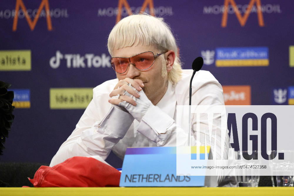 MALMÖ 20240509 Joost Klein representing the Netherlands with laten Europapa during a press conference with the entries that made it to the final after the second semi-final of the 68th edition of the Eurovision Song Contest ESC at Malmö Arena, in Malmö, Sweden, on Thursday May 09, 2024 MALMÖ SWEDEN
