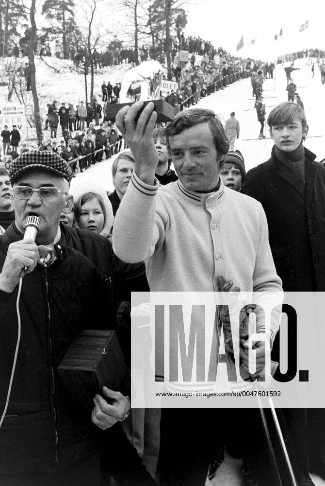 Triple gold medalist in alpine skiing at The Winter Olympic Games, Olympische Spiele, Olympia, OS in Grenoble 1968 Jean-Claude Killy of France is seen during a tour of Sweden on February 23, 1969 in Stockholm. BILDBYRAN