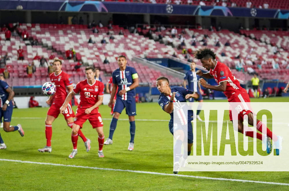 KW34 Final Football UEFA Champions League FC BAYERN MUENCHEN - PARIS ST. GERMAIN (PSG) Lisbon, Lissabon, Portugal, 23rd August 2020. Tor zum 1:0 durch Kingsley Coman (Muenchen) gegen Thilo Kehrer (PSG) in the final match UEFA Champions League, final tournament FC BAYERN MUENCHEN - PARIS ST. GERMAIN (PSG) in season 2019 2020, FCB, Photographer: Peter Schatz Pool - UEFA REGULATIONS PROHIBIT ANY USE OF PHOTOGRAPHS as IMAGE SEQUENCES and or QUASI-VIDEO - National and international News-Agencies OUT Editorial Use ONLY Lisbon Estadio da Luz de Benfica Portugal