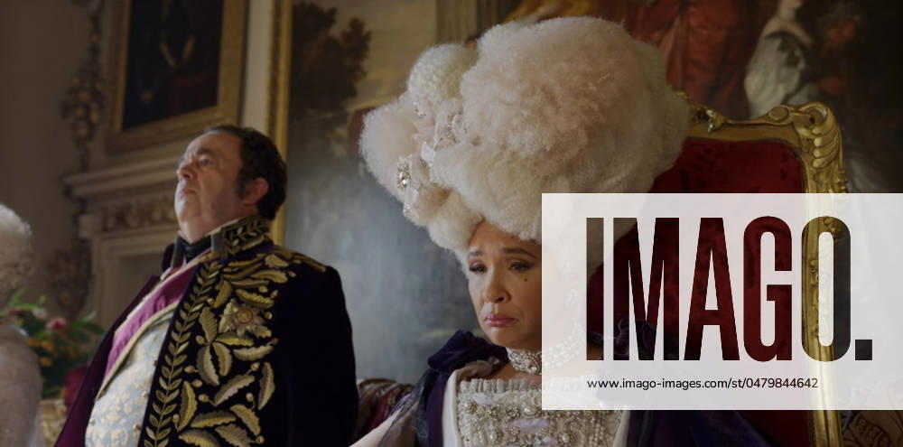 Hugh Sachs and Golda Rosheuvel Los Angeles.CA.USA. Hugh Sachs and Golda Rosheuvel (as Queen Charlotte) in a scene in the (C) Netflix romantic drama Bridgerton TV) (2024) S3E1 Season 3 Start date:2020 The series about the adventures of eight families set in the early 19th century England. LMK112-200524-001 Supplied by LMKMEDIA. Editorial Only. Landmark Media is not the copyright owner of these Film or TV stills but provides a service only for recognised Media outlets.