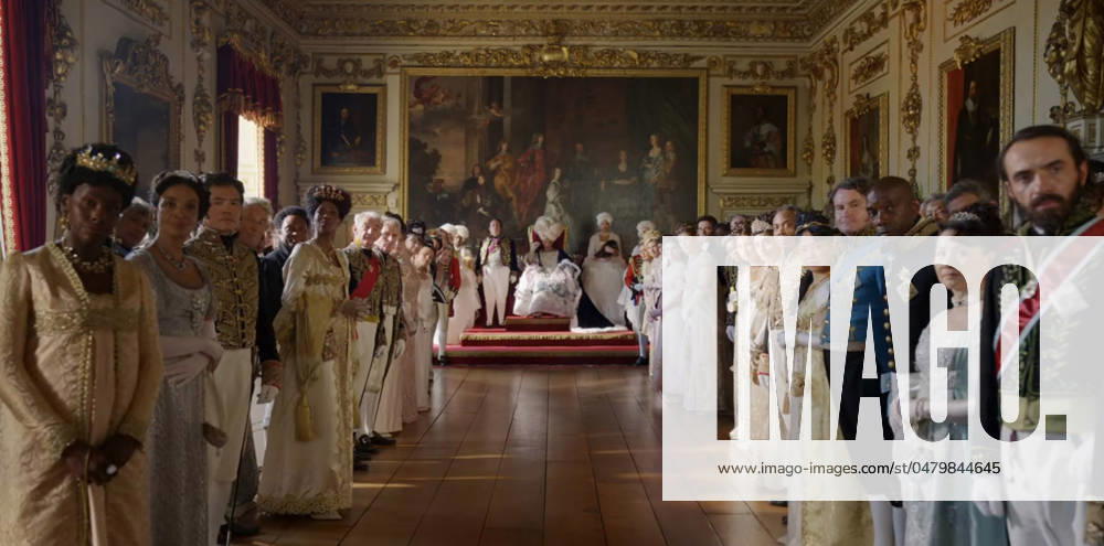 Hugh Sachs and Golda Rosheuvel Los Angeles.CA.USA. Hugh Sachs and Golda Rosheuvel (as Queen Charlotte) in a scene in the (C) Netflix romantic drama Bridgerton TV) (2024) S3E1 Season 3 Start date:2020 The series about the adventures of eight families set in the early 19th century England. LMK112-200524-001 Supplied by LMKMEDIA. Editorial Only. Landmark Media is not the copyright owner of these Film or TV stills but provides a service only for recognised Media outlets.