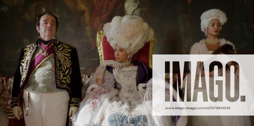 Hugh Sachs and Golda Rosheuvel Los Angeles.CA.USA. Hugh Sachs and Golda Rosheuvel (as Queen Charlotte) in a scene in the (C) Netflix romantic drama Bridgerton TV) (2024) S3E1 Season 3 Start date:2020 The series about the adventures of eight families set in the early 19th century England. LMK112-200524-001 Supplied by LMKMEDIA. Editorial Only. Landmark Media is not the copyright owner of these Film or TV stills but provides a service only for recognised Media outlets.