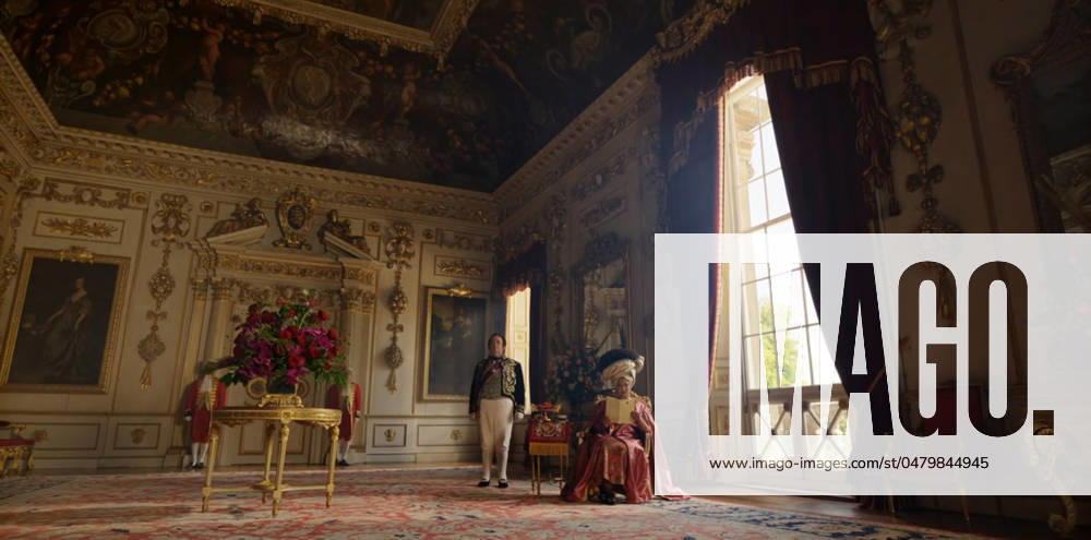 Hugh Sachs and Golda Rosheuvel Los Angeles.CA.USA. Hugh Sachs and Golda Rosheuvel (as Queen Charlotte) in a scene in the (C) Netflix romantic drama Bridgerton TV) (2024) S3E1 Season 3 Start date:2020 The series about the adventures of eight families set in the early 19th century England. LMK112-200524-001 Supplied by LMKMEDIA. Editorial Only. Landmark Media is not the copyright owner of these Film or TV stills but provides a service only for recognised Media outlets.