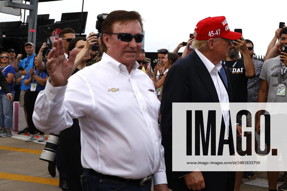 CHARLOTTE, NC - MAY 26: Former President of the United States of America Donald Trump with Richard Childress on pit road prior to the running of the NASCAR Cup Series Coca-Cola 600 on May 26, 2024 at Charlotte Motor Speedway in Charlotte, NC. (Photo by Jeff Robinson Icon Sportswire) Icon1045686811