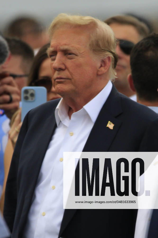 CHARLOTTE, NC - MAY 26: Former President of the United States of America Donald Trump on pit road prior to the running of the NASCAR Cup Series Coca-Cola 600 on May 26, 2024 at Charlotte Motor Speedway in Charlotte, NC. (Photo by Jeff Robinson Icon Sportswire) Icon1045694184