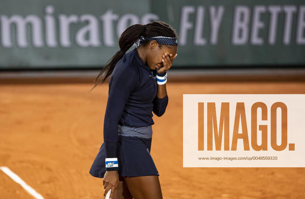KW40 Cori(Coco)Gauff (USA) reagiert veraergert, Aerger, enttaeuscht, Enttaeuschung, Emotion Tennis - French Open 2020 - Grand Slam - Roland Garros - Paris - - France