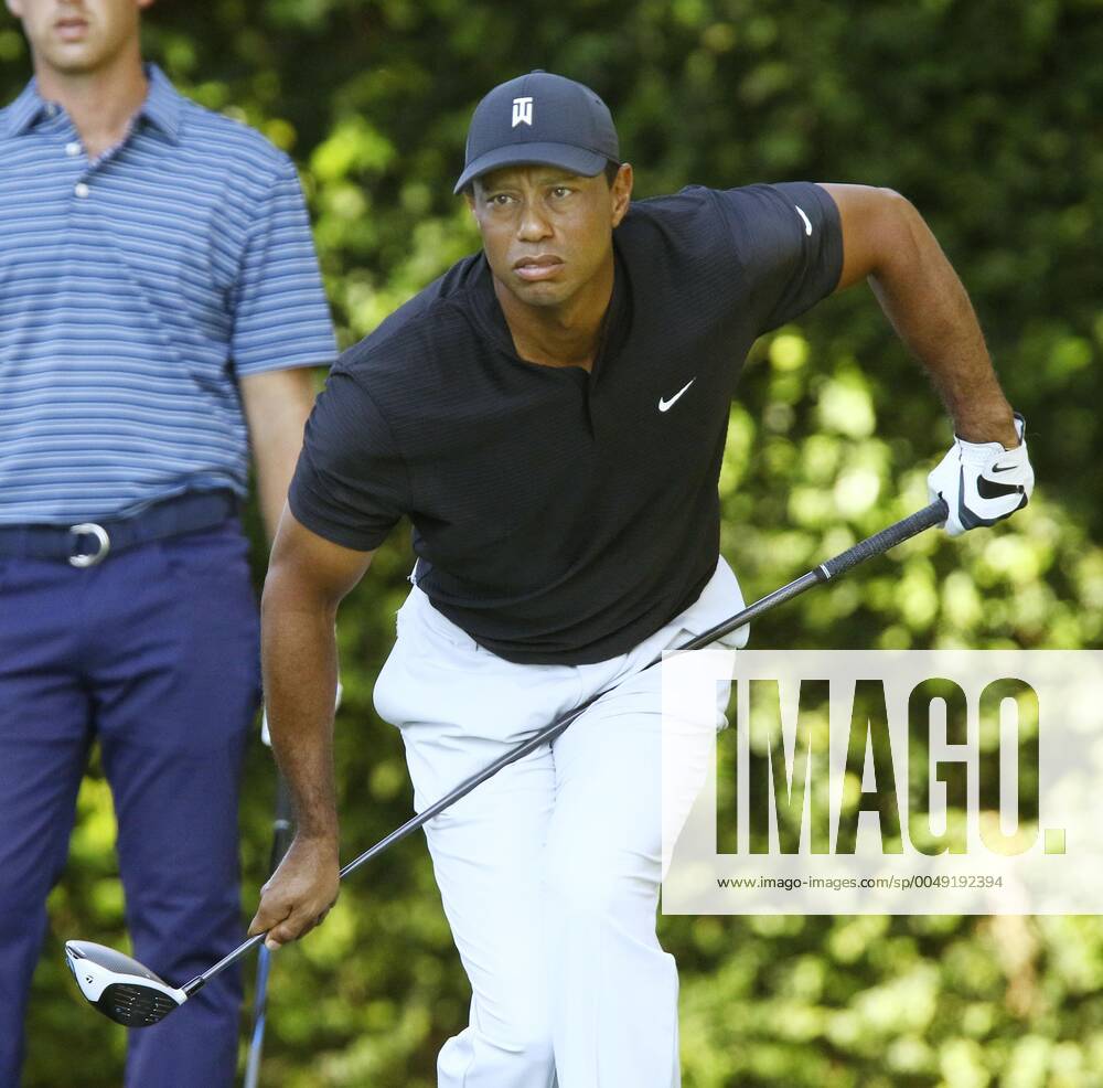 Golf: Masters Tournament Tiger Woods watches his tee shot on the second hole during the second round of the Masters Tournament at Augusta National Golf Club in Augusta, Georgia, on Nov. 13, 2020.
