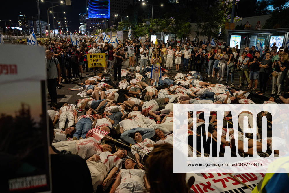 Anti-Government Protest in Tel Aviv June 01 Hundreds of Israelis participate in an anti-government protest in Tel Aviv, Israel on Saturday, June 01, 2024, against Benjamin Netanyahu s government, demanding a hostage swap deal and ceasefire. Tel Aviv Tel Aviv Israel