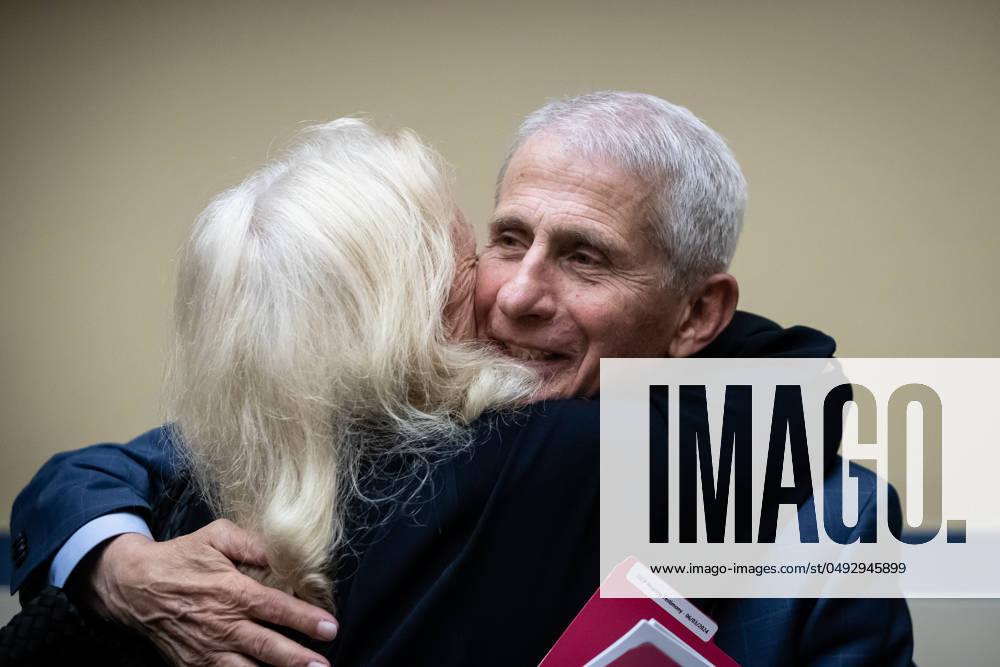 Dr. Anthony Fauci testifies to House committee on coronavirus Dr. Anthony Fauci, former Director of the National Institute of Allergy and Infectious Diseases, hugs Rep. Debbie Dingell (D-MI) following a hearing of the House Select Committee on the Coronavirus, Washington, DC, June 3, 2024. Fauci was to many, the public face of government response to the coronavirus and a frequent target of Republican lawmakers ire arising from the shutdown. Washington DC United States