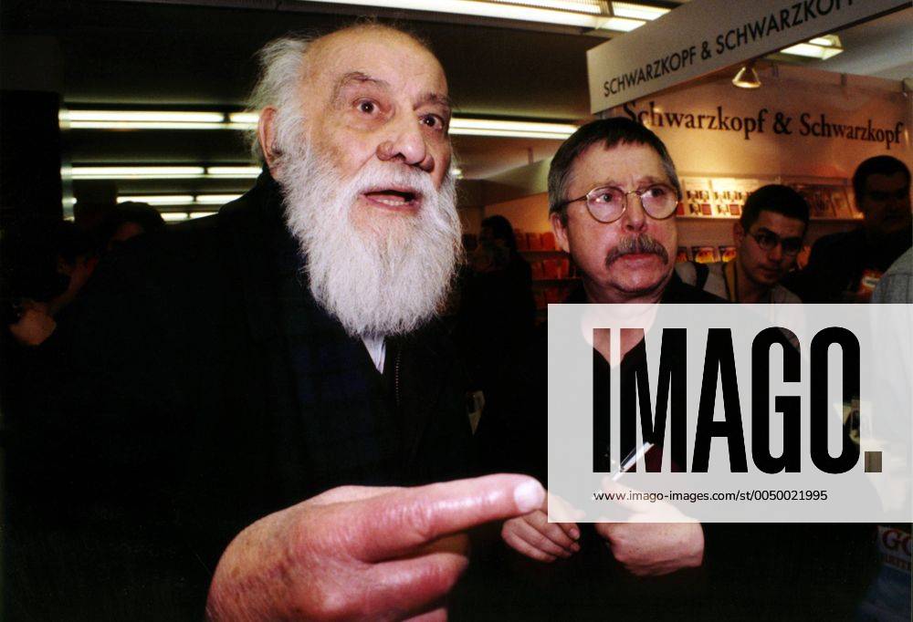 Lew Kopelew (RUS, li.) und Wolf Biermann (GER) auf der Leipziger Buchmesse