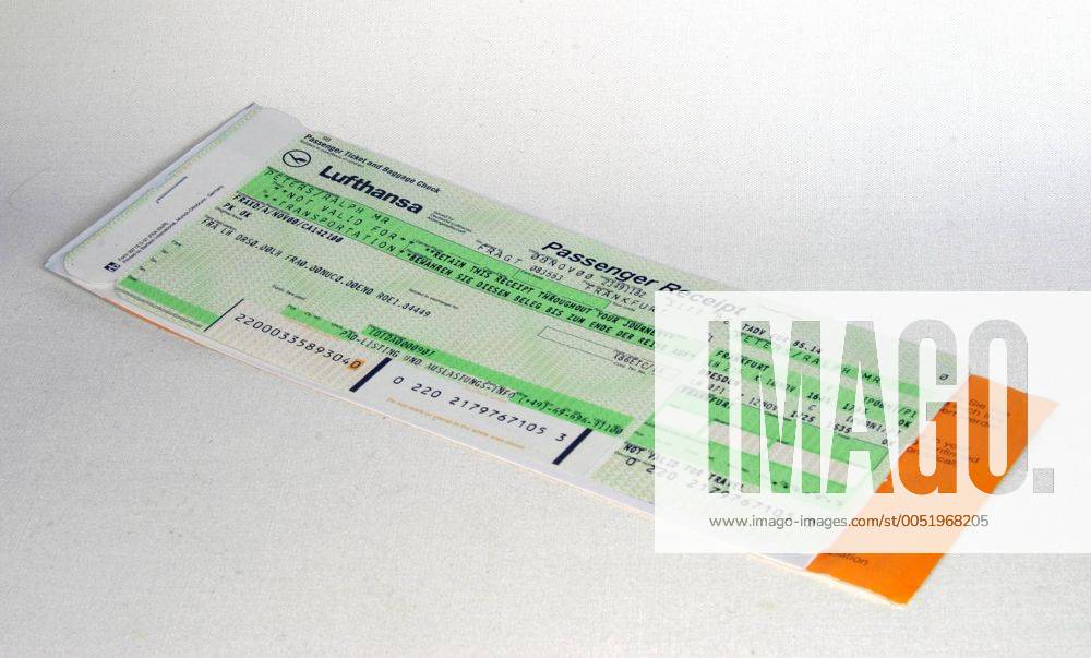 Flugticket der Lufthansa aus dem Jahr 2000