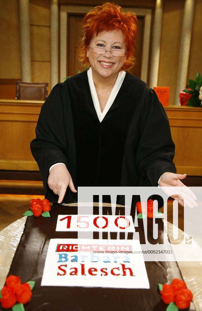 Richterin Barbara Salesch während eines Pressetermins anlässlich der 1500. Folge der SAT1-Fernsehserie - Richterin Barbara Salesch - in Hürth