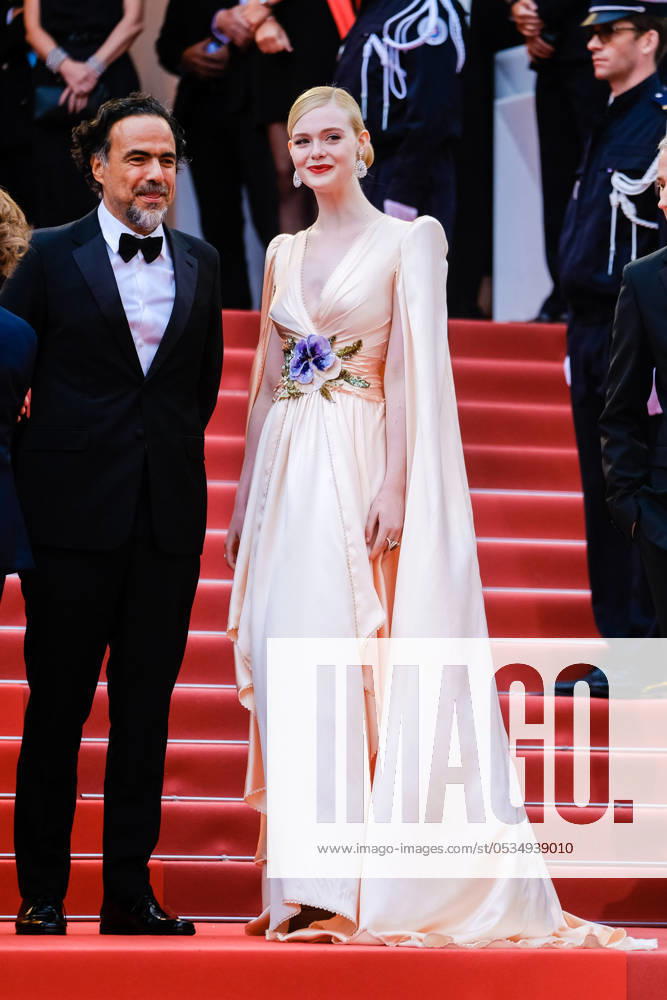 Alejandro Gonzalez Inarritu and Elle Fanning poses on the red carpet for the opening night film, The Dead Don t Die on Tuesday 14 May 2019 at the 72nd Festival de Cannes Alejandro Gonzalez Inarritu and Elle Fanning poses on the red carpet for the opening night film, The Dead Don t Die on Tuesday 14 May 2019 at the 72nd Festival de Cannes, Palais des Festivals, Cannes. Pictured: Alejandro Gonzalez Inarritu , Elle Fanning. LFI Avalon. All usages must be credited Julie Edwards LFI Avalon. Picture by Julie Edwards LFI Avalon. All usages must be credited Julie Edwards LFI Avalon.,