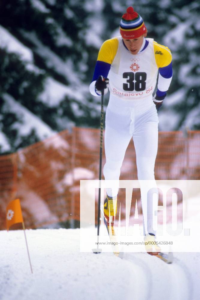 Gunde Svan (Schweden) Nordischer Skilauf OS Winter Herren Olympische Spiele 1984, Winterspiele, Ski Nordisch, Skisport Einzelbild Sarajevo