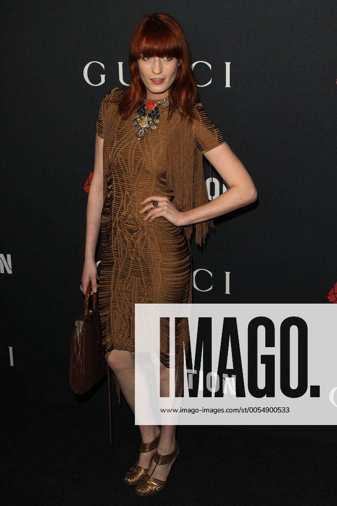 Singer Florence Welch arrives at the Gucci RocNation Pre-Grammy Brunch held at the Soho House in West Hollywood on February 12, 2011. LAP2011021228