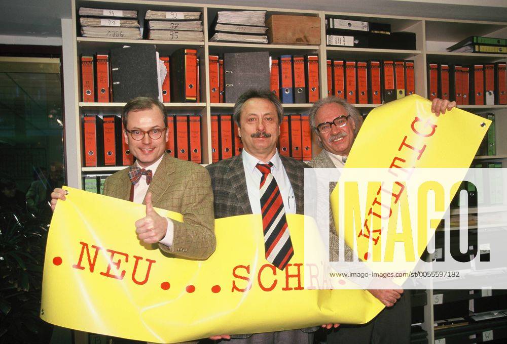 Die Schauspieler Hans-Jürgen Schatz, Wolfgang Stumph und Achim Wolff, Hauptdarsteller der ZDF-Comedyreihe Salto Kommunale (l-r) AUFNAHMEDATUM GESCHÄTZT