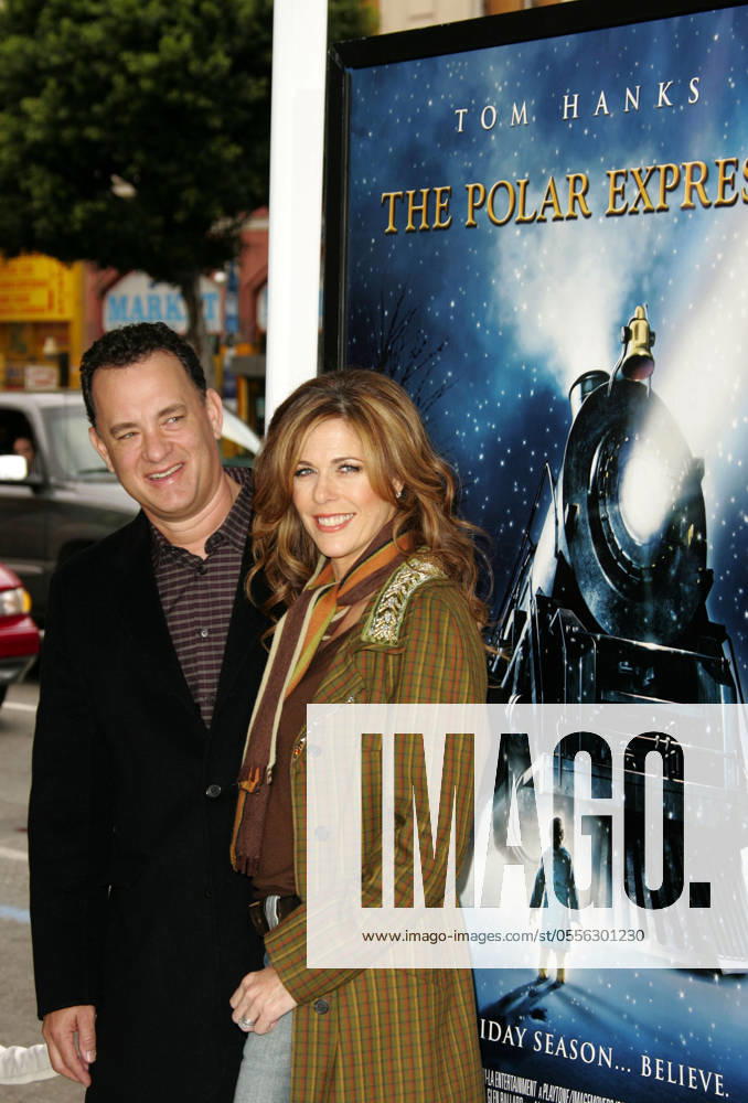 THE POLAR EXPRESS PREMIERE LA TOM HANKS AND RITA WILSON AT THE PREMIERE OF THE POLAR EXPRESS . GRAUMANS CHINESE THEATRE, HOLLYWOOD, CALIFORNIA. 7 NOVEMBER 2004. PICTURES. ,