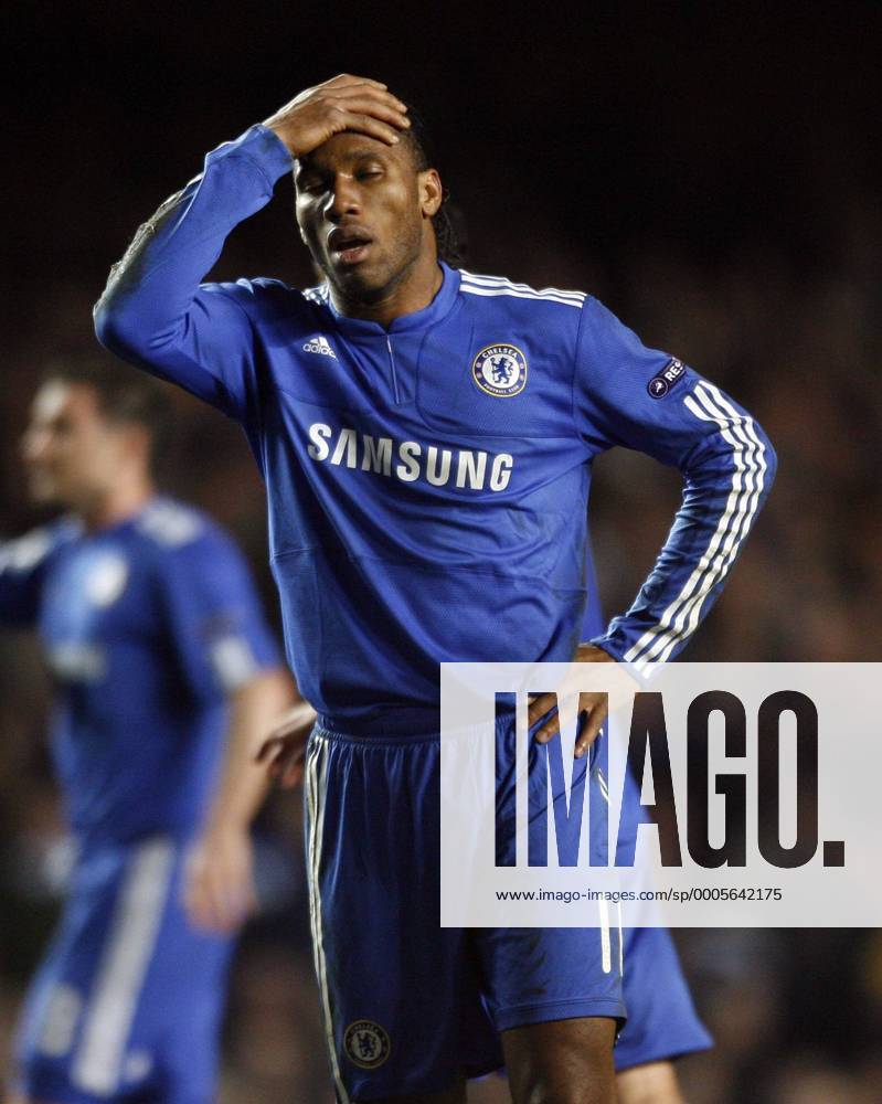 Chelsea s Didier Drogba looks on dejected Champions League Chelsea FC London v Inter Milan 16th March, 2010 .