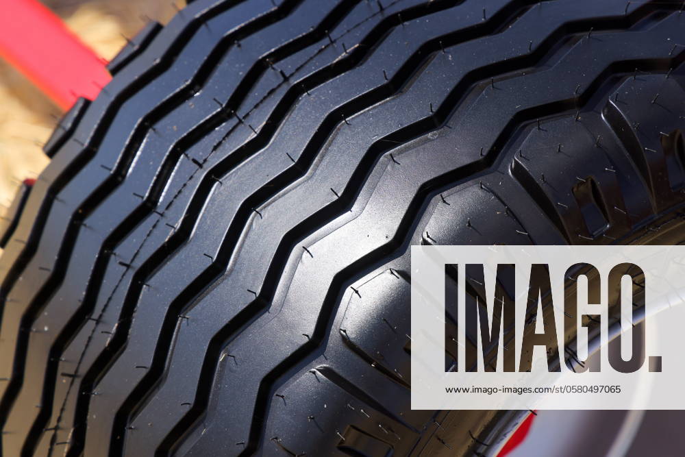 RUSSIA, ROSTOV-ON-DON REGION - JUNE 13, 2024: A tractor tyre glares under the sun during the 2024 Don Field Day agricultural exhibition. Erik Romanenko TASS 71068537