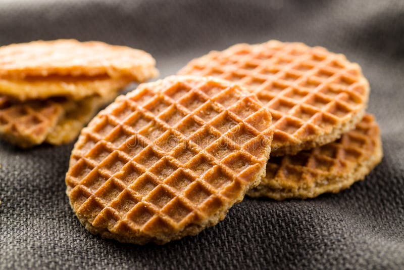 Sweet waffle biscuits, Sweet waffle biscuits on tablecloth
