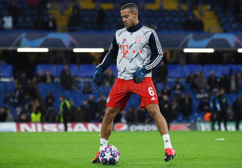 Thiago Alcantara of Bayern Munich, LONDON, ENGLAND - FEBRUARY 26, 2020: Thiago Alcantara do Nascimento of Bayern ured during the 2019/20 UEFA Champions League Round of 16 game between Chelsea FC and Bayern Munich at Stamford Bridge
