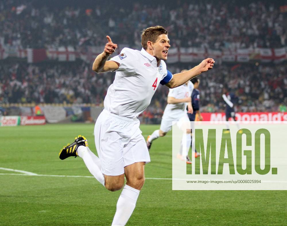 England s Steven Gerrard celebrates scoring his sides opening goal FIFA World Cup 2010 Group C England v USA 12th June, 2010 .