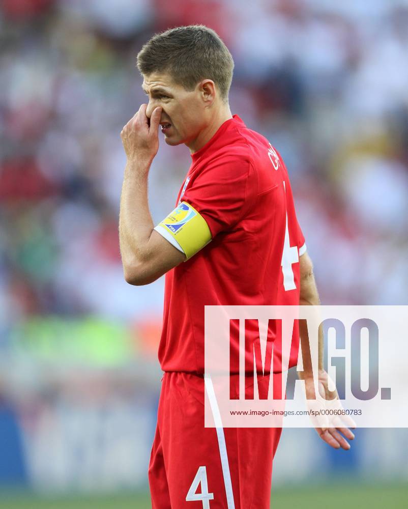 England s Steven Gerrard looks on dejected Slovenia v England 23rd June, 2010 .