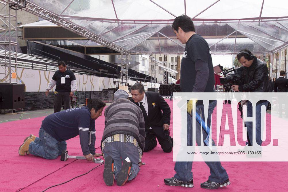 Vorbereitungen für die Oscar-Verleihung am Hollywood Boulevard in Los Angeles, USA - 26 02 2014 ChrisElise PanoramicUSA