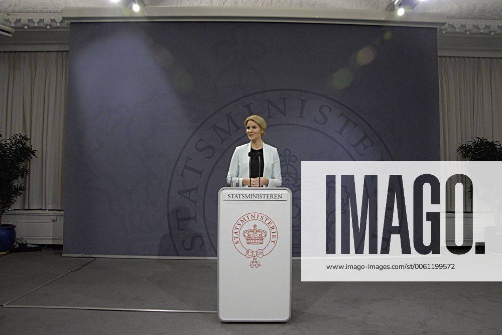 Pressekonferenz von Ministerpräsidentin Helle Thorning-Schmidt in Kopenhagen, Dänemark
