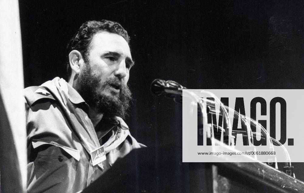 Apr 02, 1973 - Havana, Cuba - FIDEL ALEJANDRO CASTRO RUIZ (born August 13, 1926) has been the ruler of Cuba since 1959, when, leading the 26th of July Movement, he overthrew the regime of Fulgencio Batista. In the years that followed he oversaw the transformation of Cuba into the first Communist state in the Western Hemisphere. PICTURED: The Cuban prime Minister Fidel Castro delivering the closing speech at the Fourth congress of the ANAP. Havana Cuba - ZUMAk09