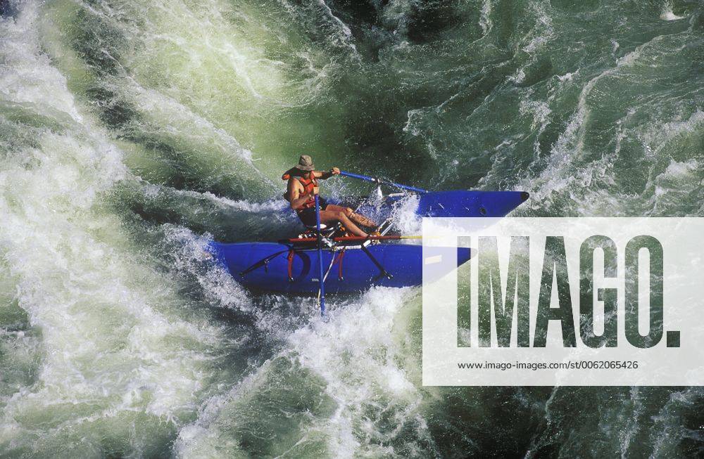 Aerial of Whitewater rafting on Kicking Horse River, British Columbia, Canada. bcp06540 RussxHeinl