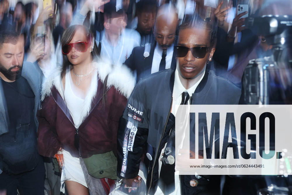PFW A$AP Rocky s, AMERICAN SABOTAGE, Presented by AWGE Front Row Rihanna and Asap Rocky attending the A$AP Rocky s, AMERICAN SABOTAGE, Presented by AWGE Menswear Spring Summer 2025 show as part of Paris Fashion Week in Paris, France on June 21, 2024. Photo by Jerome Dominé ABACAPRESS.COM