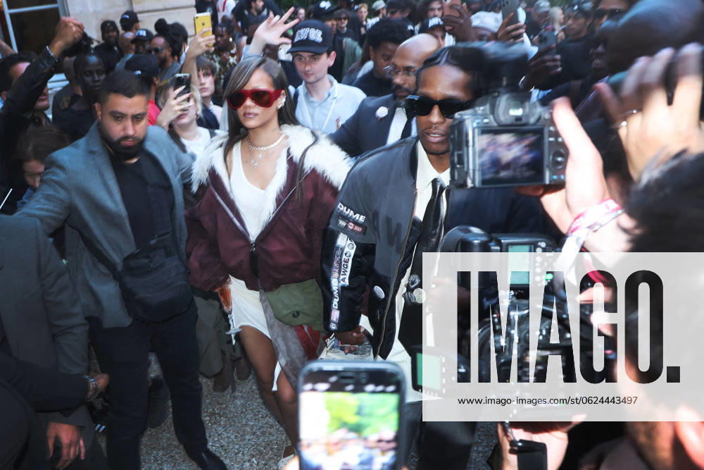 PFW A$AP Rocky s, AMERICAN SABOTAGE, Presented by AWGE Front Row Rihanna and Asap Rocky attending the A$AP Rocky s, AMERICAN SABOTAGE, Presented by AWGE Menswear Spring Summer 2025 show as part of Paris Fashion Week in Paris, France on June 21, 2024. Photo by Jerome Dominé ABACAPRESS.COM