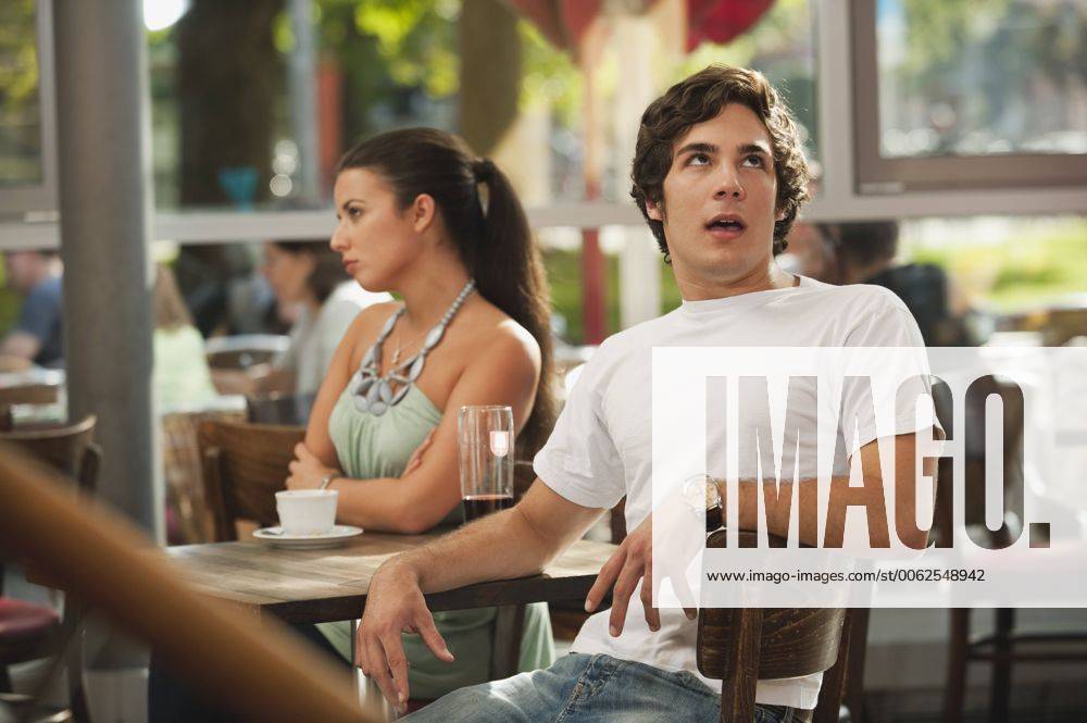 Germany, Munich, Young couple in cafe model released property released RNF000505