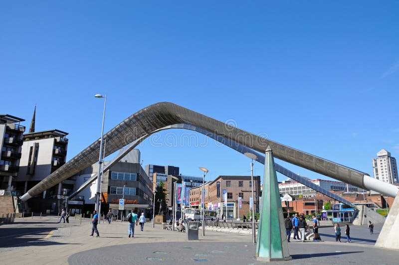 Whittle Arch, Coventry., View of the Whittle arch in Millennium Place, Coventry, West Midlands, England, UK, Western Europe.