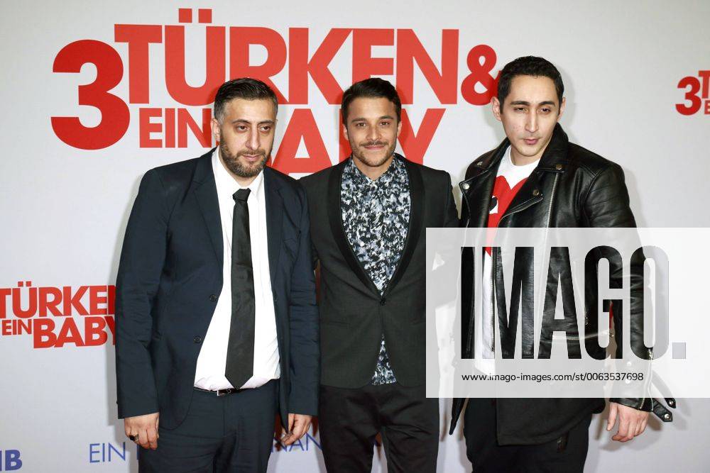 Kida Khodr Ramadan, Kostja Ullmann und Ekrem Bora aka Eko Fresh bei der Premiere des Kinofilms 3 Türken & ein Baby im Cinestar Cubix. Berlin, 19.01.2015 Foto:xH.xDehlerx xFuturexImage