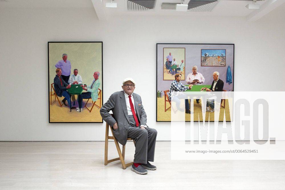 London, UK, UK - London, UK David Hockney at a photocall for his exhibition of paintings and photography at the Annely Juda Fine Art gallery in central London today 14th May 2015. London UK - ZUMAl94_