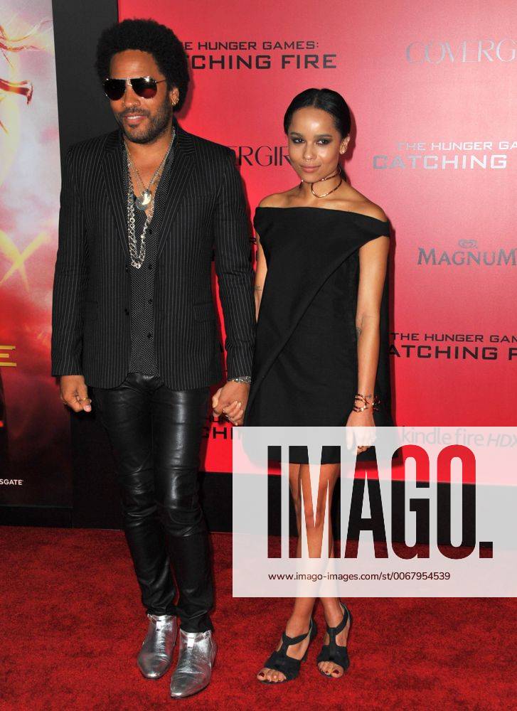 Nov. 18, 2013 - Los Angeles, California, U.S. - Lenny Kravitz, Zoe Kravitz attending the Los Angeles Premiere of The Hunger Games: Catching Fire held at the Nokia Theatre L.A. Live in Los Angeles, California on November 18, 2013. 2013 - ZUMAl89