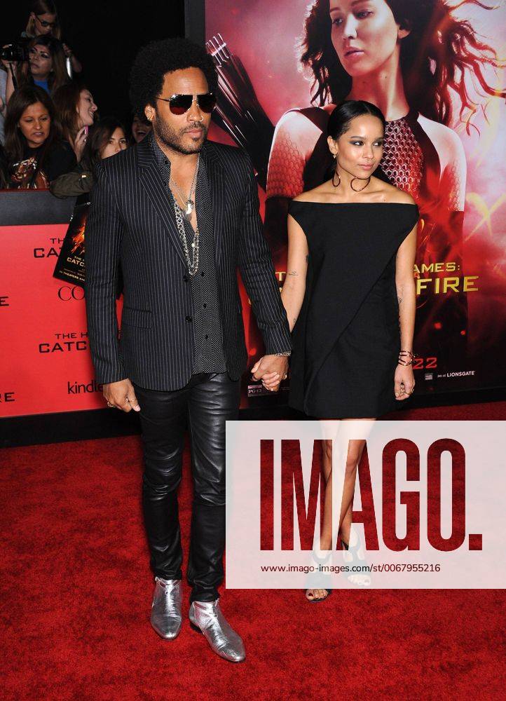 Nov. 18, 2013 - Los Angeles, California, U.S. - Lenny Kravitz & Zoe Kravitz arrives for the premiere of the film The Hunger Games: Catching Fire at the Nokia theater. - ZUMAo05