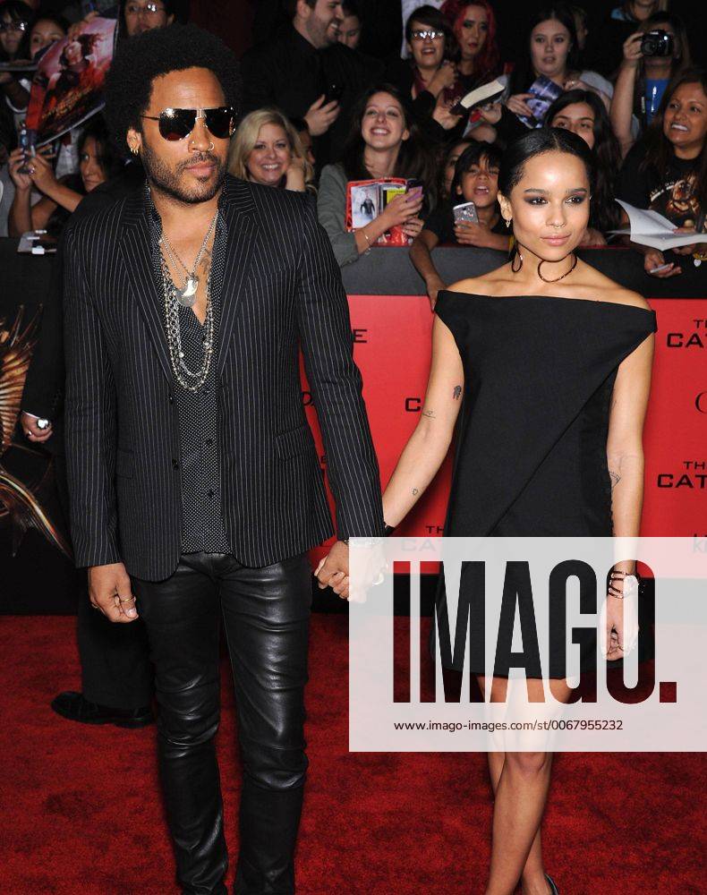 Nov. 18, 2013 - Los Angeles, California, U.S. - Lenny Kravitz & Zoe Kravitz arrives for the premiere of the film The Hunger Games: Catching Fire at the Nokia theater. - ZUMAo05