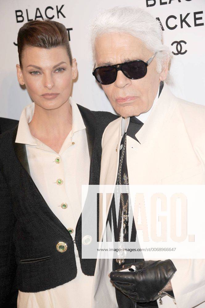 New York, NY, USA - . . . . . .June 6, 2012...New York City Linda Evangelista and Karl Lagerfeld attend Chanel s The Little Black Jacket event at Swiss Institute on June 6, 2012 in New York City - ZUMAny1_