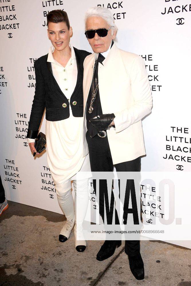 New York, NY, USA - . . . . . .June 6, 2012...New York City Linda Evangelista and Karl Lagerfeld attend Chanel s The Little Black Jacket event at Swiss Institute on June 6, 2012 in New York City - ZUMAny1_