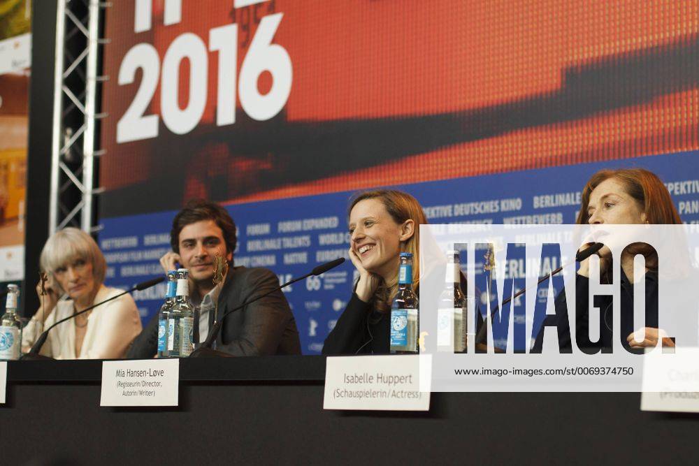 Feb. 13, 2016 - Berlin, Germany - Press Call and Press Conference of the movie L Avenir , Things to come ..Mia Hansen-Løve,Isabelle Huppert,Roman Kolinka,Edith Scob,Charles Gillibert Berlin Germany - ZUMAn230