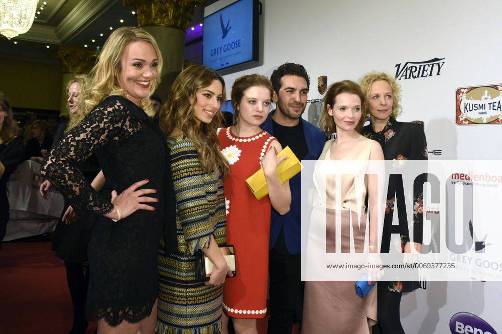 Alwara Höfels, Gizem Emre, Jella Haase, Elyas M Barek, Karoline Herfurth and Katja Riemann at the Medienboard Reception 2016 during the 66th Berlin International Film Festival Berlinale 2016 at The Ritz-Carlton hotel on February 13, 2016 in Berlin, Germany. Foto:xFredericx xFuturexImage