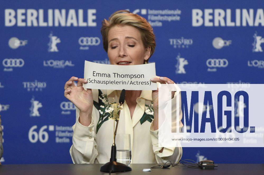 Schauspielerin Emma Thompson während der Pressekonferenz zum Film -ALONE IN BERLIN JEDER STIRB FÜR SICH ALLEIN- anlässlich der 66. Internationalen Filmfestspiele Berlin 66. Internationale Filmfestspiele in Berlin IFB2016