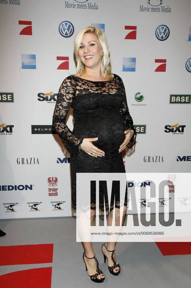 Aleksandra Bechtel pregnant presenter attend the Movie Meets Media as part of the 61th Berlin Film Festival at the Ritz Carlton Hotel on February 11, 2011 in Berlin, Germany. Movie meets Media