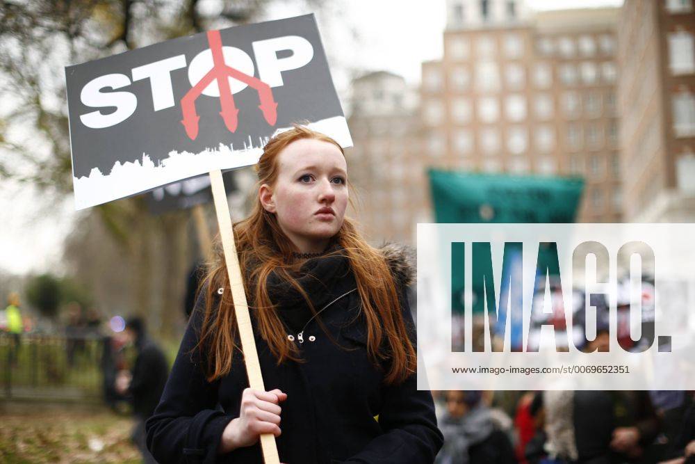 London, London, UK - London, UK. Members of public protesting against Britain s nuclear weapons system Trident and demanding the parliament to vote against buying a new nuclear weaponry, in central London on Saturday, 27 February 2016. London UK - ZUMAl94_