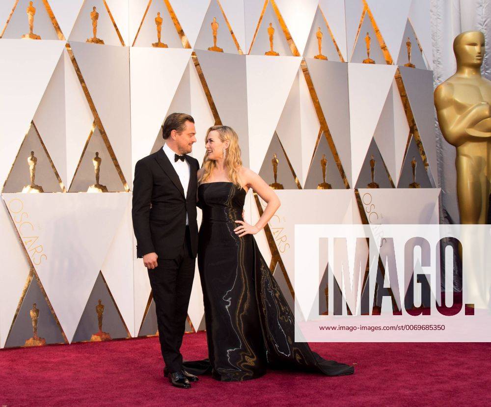 Feb 28, 2016 - Hollywood, California, U.S. - Oscar-nominees, LEONARDO DICAPRIO (Di Caprio) and KATE WINSLET, arrive at The 88th Oscars at the Dolby Theatre. Hollywood U.S. - ZUMA